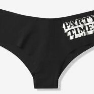 Pink by Victoria’s Secret black cheek panty large NWT